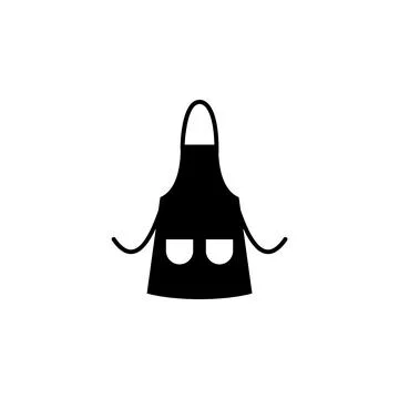 Kitchen Apron Protective Garment Flat Vector Icon Stock Illustration