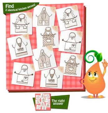 Kitchen aprons Visual Game Stock Illustration