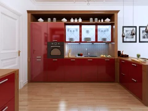 Kitchen in the Art Deco style Stock Illustration