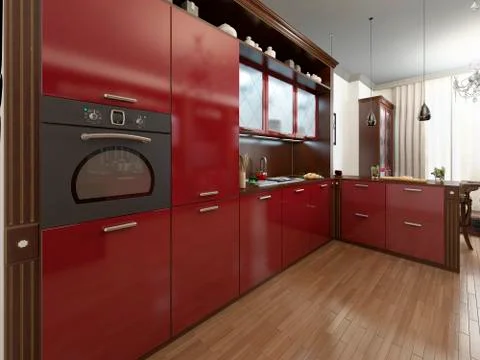 Kitchen in the Art Deco style Stock Illustration