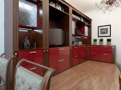 Kitchen in the Art Deco style Stock Illustration