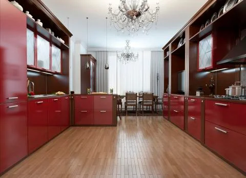 Kitchen in the Art Deco style Stock Illustration