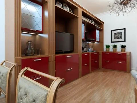Kitchen in the Art Deco style Stock Illustration