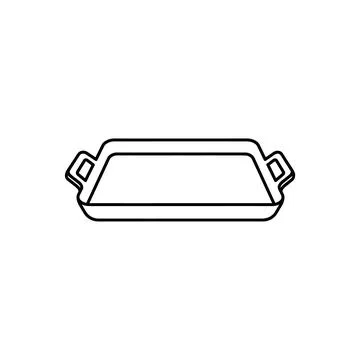 Kitchen baking tray outline icon graphic element Stock Illustration