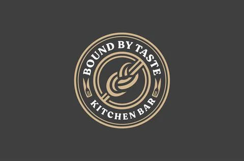 Kitchen bar emblem premium vector Stock Illustration