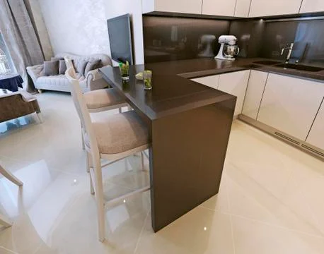 Kitchen bar modern style Stock Illustration