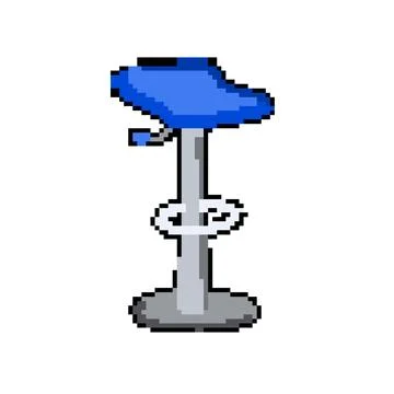 Kitchen bar stool pixel art vector illustration Stock Illustration