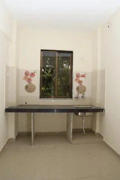 A kitchen base in a ready to stay flat Stock Photos