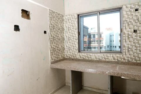 A kitchen base in a ready to stay flat Stock Photos