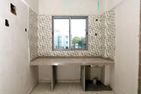 A kitchen base in a ready to stay flat Stock Photos