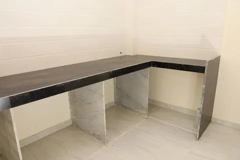 A kitchen base in a ready to stay flat Stock Photos