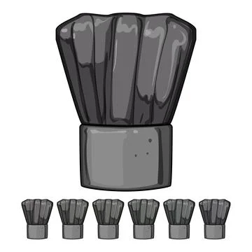 Kitchen black chef hat cartoon vector graphic Stock Illustration