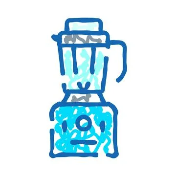 Kitchen blender doodle outline vector icon Illustrazione stock