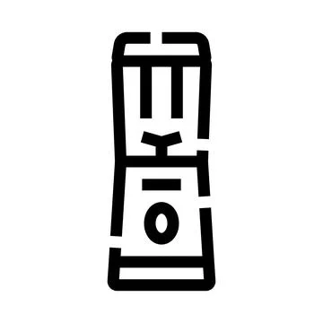 Kitchen blender outline icon preparing smoothie drink Stock Illustration
