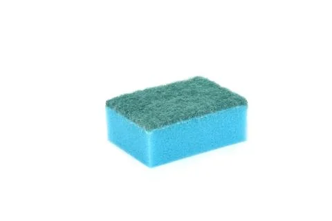 Kitchen blue sponge isolated on white background. The concept of cleanliness  Stock Photos