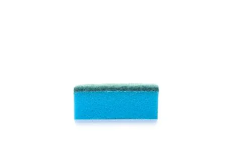 Kitchen blue sponge isolated on white background. The concept of cleanliness  Stock Photos