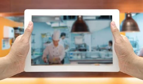 Kitchen Blurred Background tablet Stock Photos