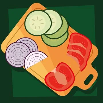 Kitchen board with fresh vegetables Stock Illustration