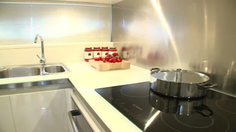 Kitchen on a boat Stock Footage 32214075