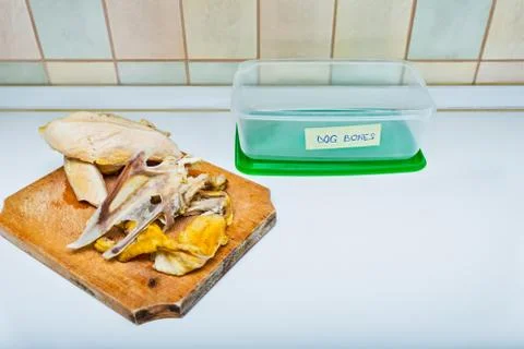 Kitchen bones container for dogs Stock Photos