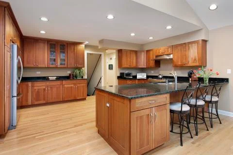 Kitchen with breakfast bar Foto stock