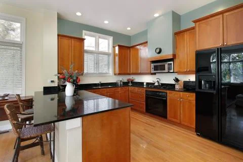 Kitchen with breakfast bar Foto stock