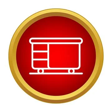 Kitchen buffet cabinet icon on red background Illustrazione stock