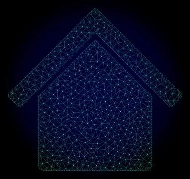 Kitchen Building Polygonal Frame Vector Mesh Illustration Ilustración de archivo