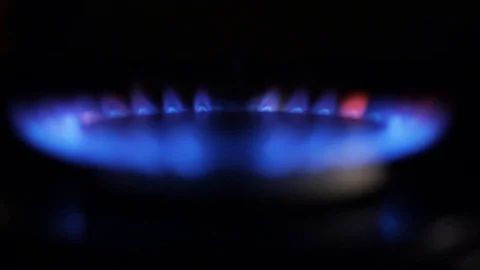 Kitchen burner turning on Stock Footage 100031452