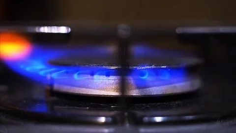 Kitchen burner turning on Stock Footage 100031994