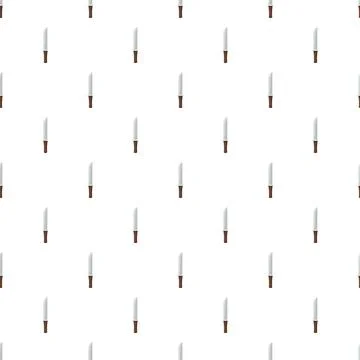 Kitchen butter knife seamless pattern on white background Stock Illustration