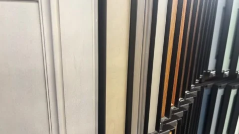 Kitchen Cabinet Choices in Hardware Store Stock Footage 321665784