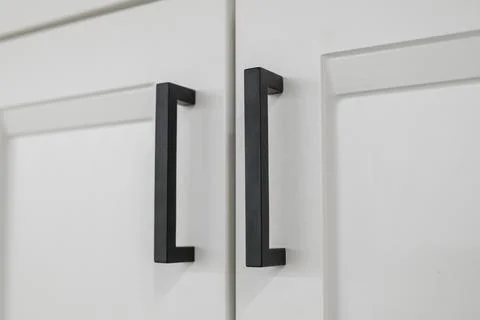 Kitchen cabinet handles Foto stock