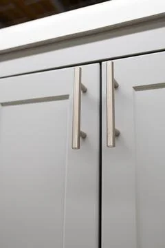 Kitchen cabinet handles 스톡 사진
