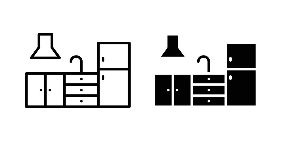 Kitchen cabinet icon vector design. EPS10 Illustrazione stock