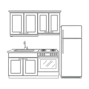 A kitchen cabinet illustration vector design Stock Illustration