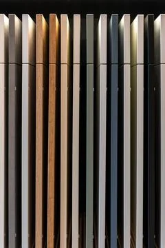 Kitchen cabinet samples in vertical row with colors and textures. Modern fu.. Stock Photos