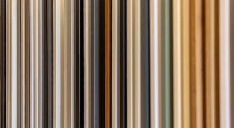 Kitchen cabinet samples with wood textures and color panels. Modern furnitu.. Stock Photos