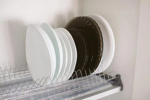 Kitchen cabinet storage idea. Stock Photos