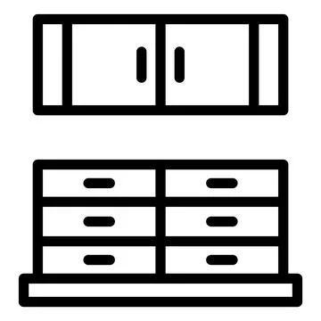 Kitchen Cabinet Vector Icon Design Illustration Stock Illustration