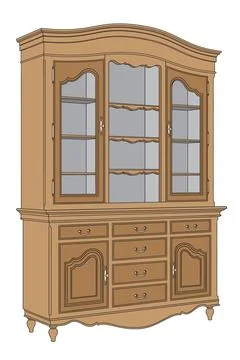 Kitchen cabinet on white background Illustrazione stock