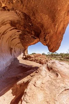 Kitchen Cave at Uluru Stock Photos