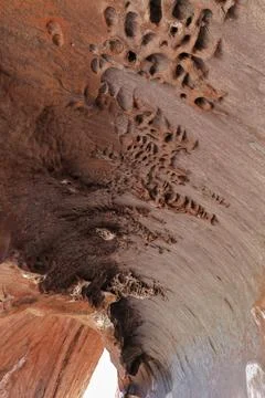 Kitchen Cave on the wall of Uluru next to the base walk-Mala section. NT-AUS Stock Photos