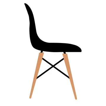 Kitchen chair on white background. plastic kitchen dining chair. Stock Illustration