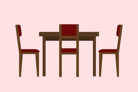 Kitchen chairs and table for dinner vector illustration Stock Illustration