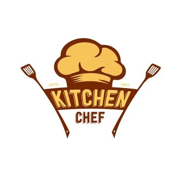 Kitchen chef logo design template Stock Illustration