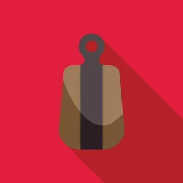 Kitchen chopping board with long shadow on red background Stock Illustration