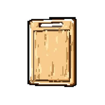 Kitchen chopping board pixel art vector illustration Stock Illustration