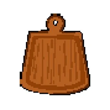 Kitchen chopping board pixel art vector illustration Stock Illustration