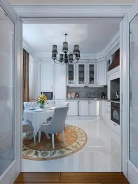 Kitchen in classical style Stock Illustration